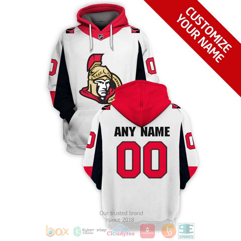Personalized_NHL_Ottawa_Senator_custom_white_red_3D_shirt_hoodie