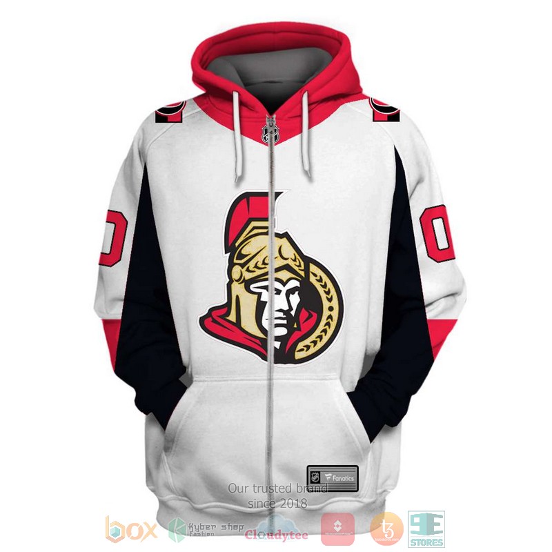 Personalized_NHL_Ottawa_Senator_custom_white_red_3D_shirt_hoodie_1
