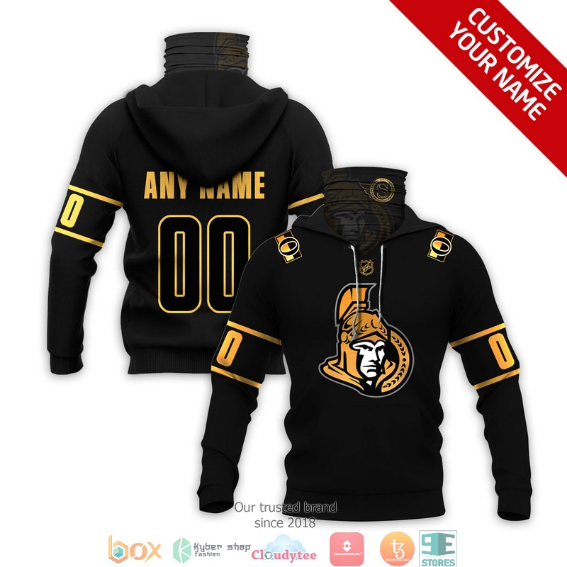 Personalized_NHL_Ottawa_Senators_Black_gold_3d_hoodie_mask