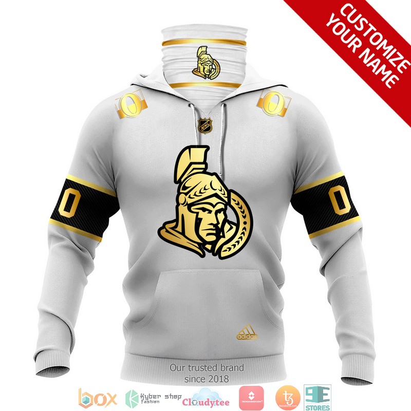 Personalized_NHL_Ottawa_Senators_White_gold_3d_hoodie_mask_1
