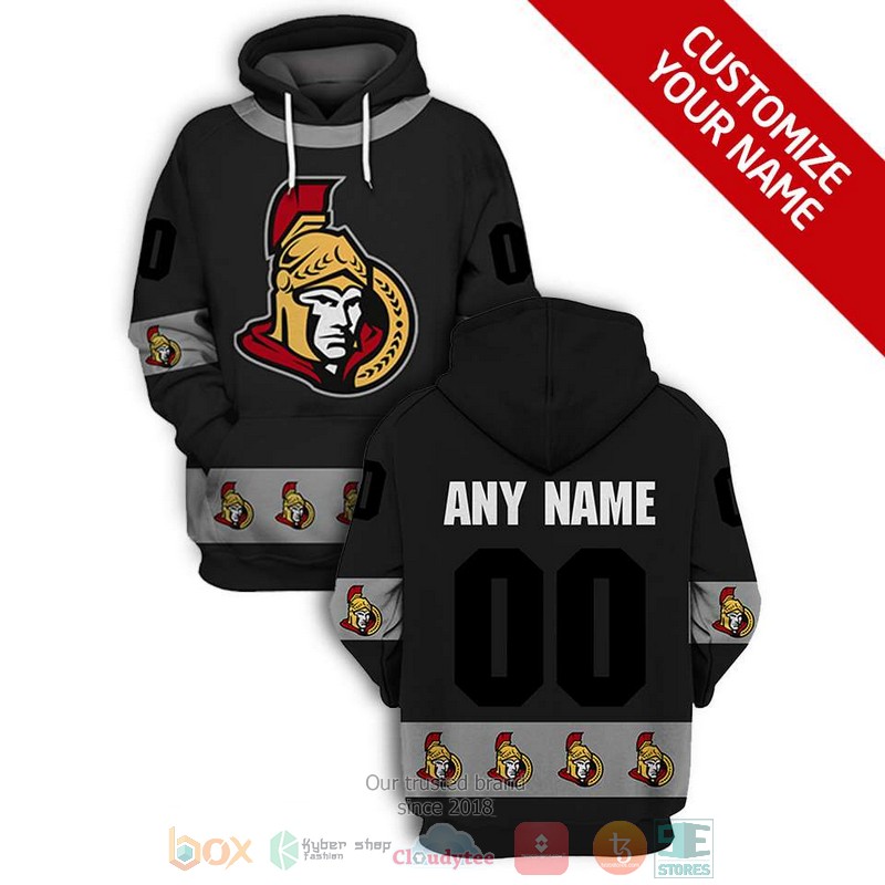 Personalized_NHL_Ottawa_Senators_black_grey_custom_3D_shirt_hoodie