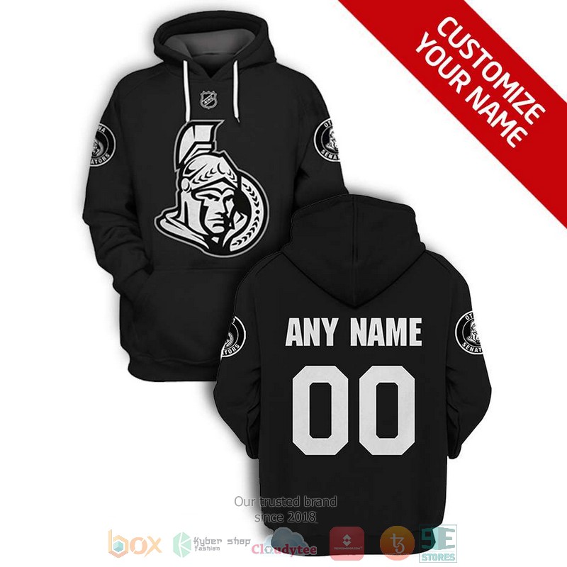 Personalized_NHL_Ottawa_Senators_custom_black_3D_shirt_hoodie