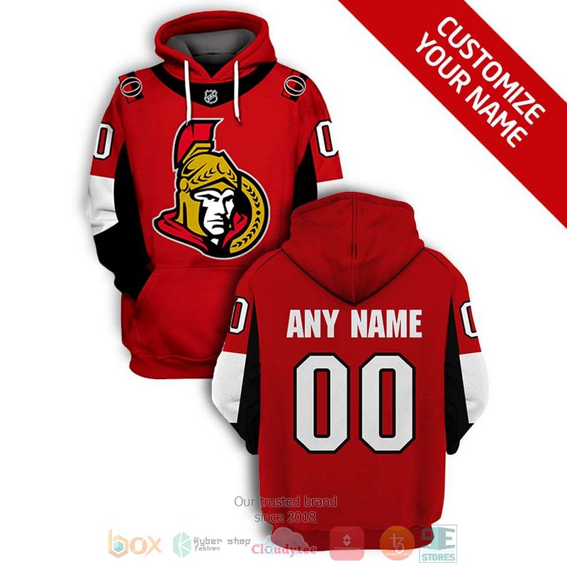 Personalized_NHL_Ottawa_Senators_custom_red_black_3D_shirt_hoodie