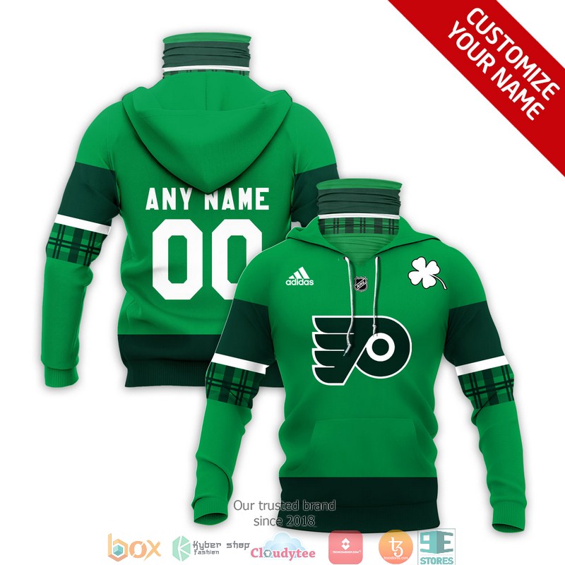 Personalized_NHL_Philadelphia_Flyers_Green_Clover_Adidas_3d_hoodie_mask