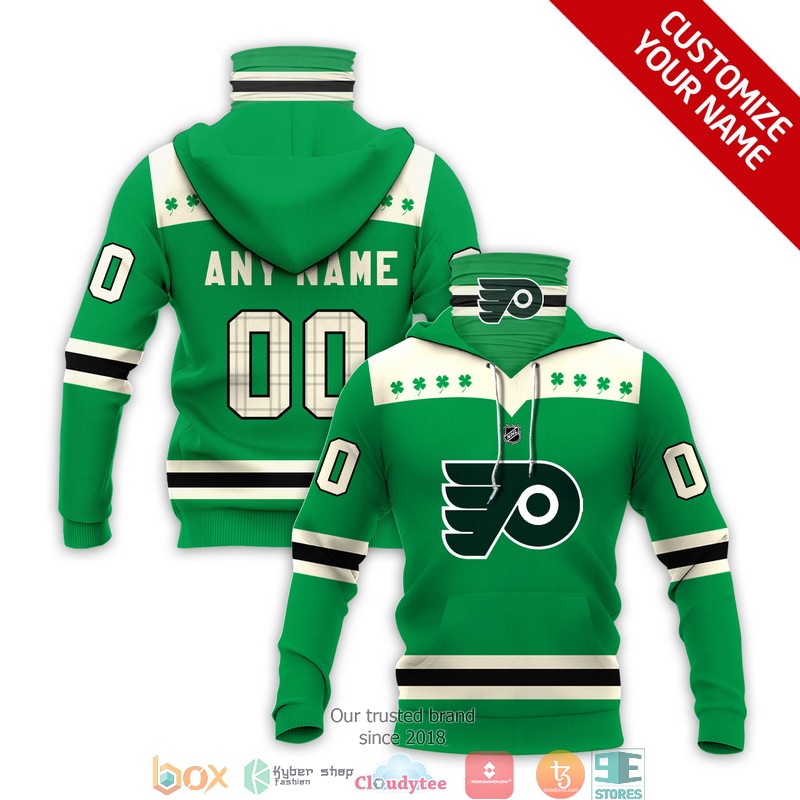 Personalized_NHL_Philadelphia_Flyers_Green_Clovers_3d_hoodie_mask