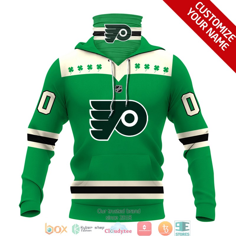 Personalized_NHL_Philadelphia_Flyers_Green_Clovers_3d_hoodie_mask_1