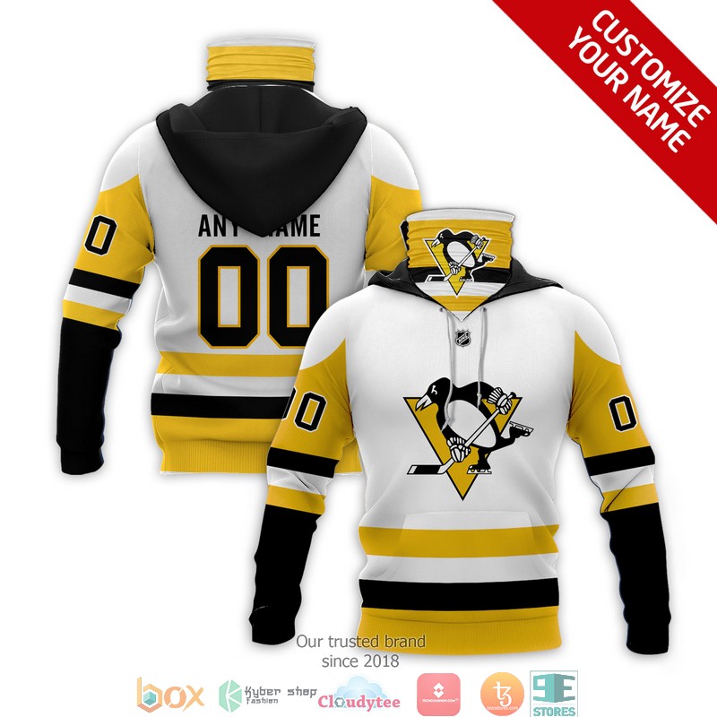 Personalized_NHL_Pittsburgh_Penguins_White_Yellow_3d_hoodie_mask