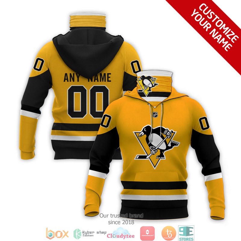 Personalized_NHL_Pittsburgh_Penguins_Yellow_Black_3d_hoodie_mask