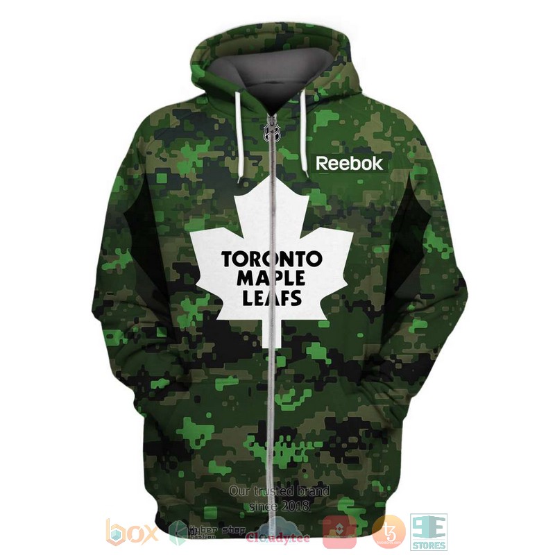 Personalized_NHL_Toronto_Maple_Leafs_Reebok_green_camo_custom_3D_shirt_hoodie_1