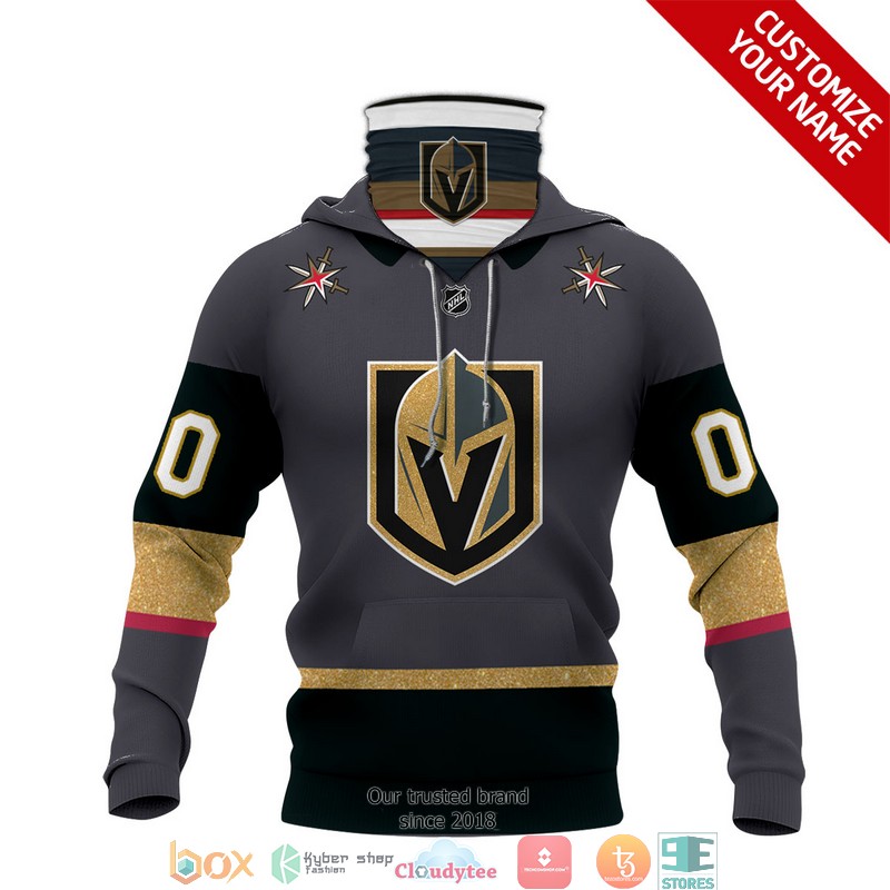 Personalized_NHL_Vegas_Golden_Knights_Grey_Brown_3d_hoodie_mask_1