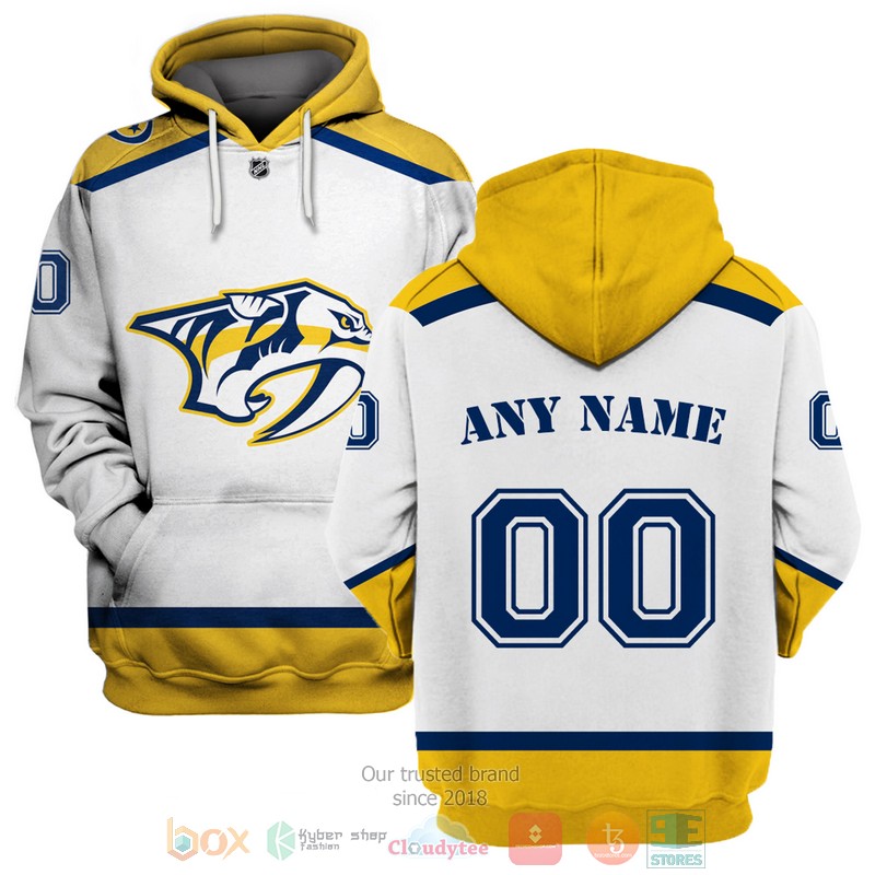 Personalized_Nashville_Predators_NHL_custom_white_yellow_3D_shirt_hoodie