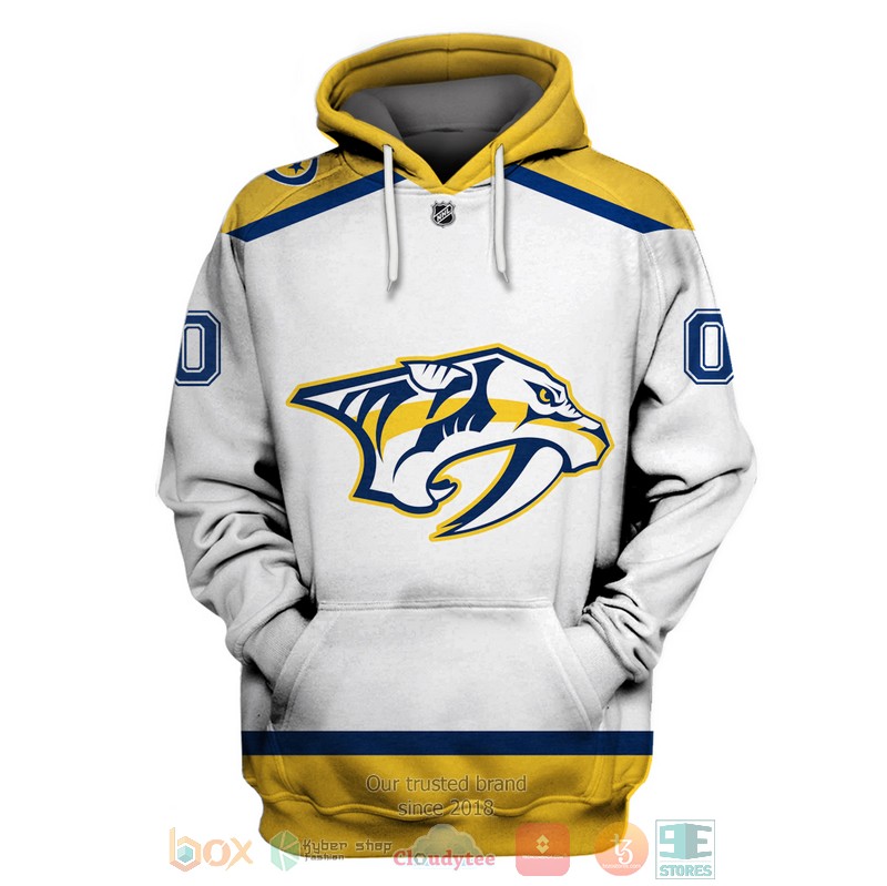 Personalized_Nashville_Predators_NHL_custom_white_yellow_3D_shirt_hoodie_1