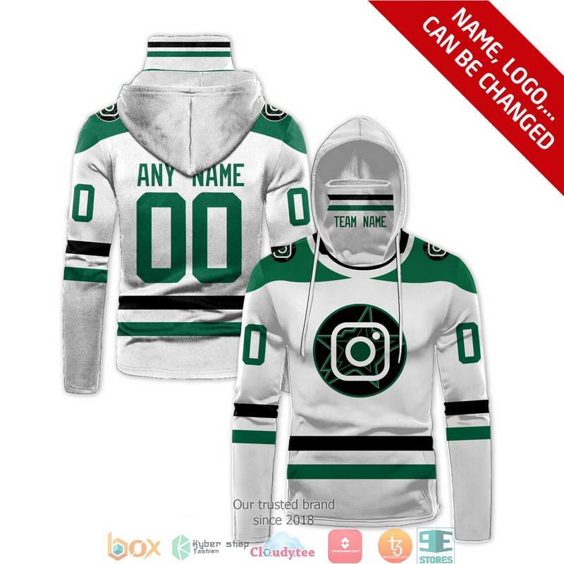 Personalized_National_Hockey_League_Team_Green_White_3d_hoodie_mask