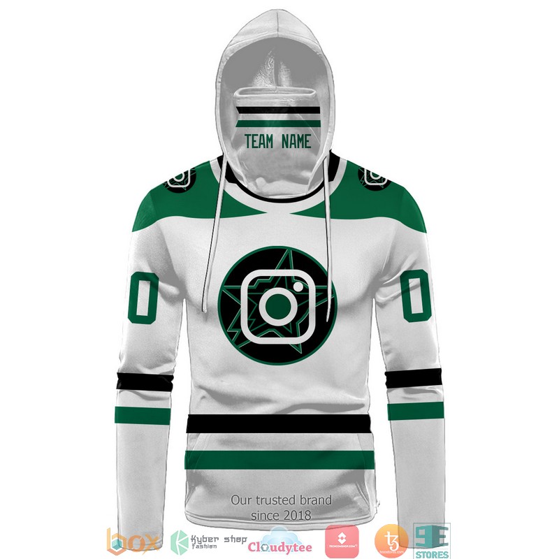 Personalized_National_Hockey_League_Team_Green_White_3d_hoodie_mask_1