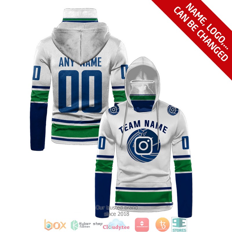 Personalized_National_Hockey_League_Team_White_Green_Blue_line_3d_hoodie_mask