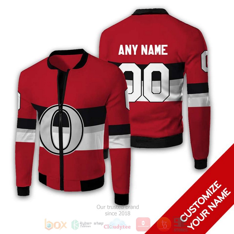 Personalized_Ottawa_Senators_red_black_NHL_custom_Bomber_Jacket