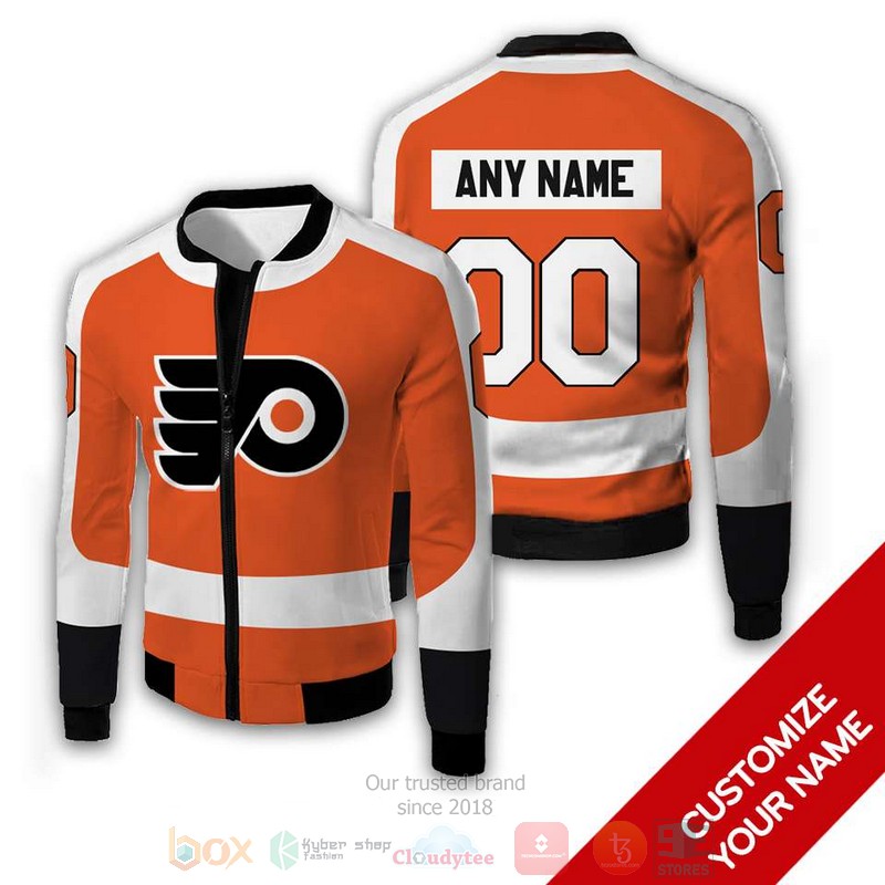 Personalized_Philadelphia_Flyers_NHL_orange_custom_Bomber_Jacket