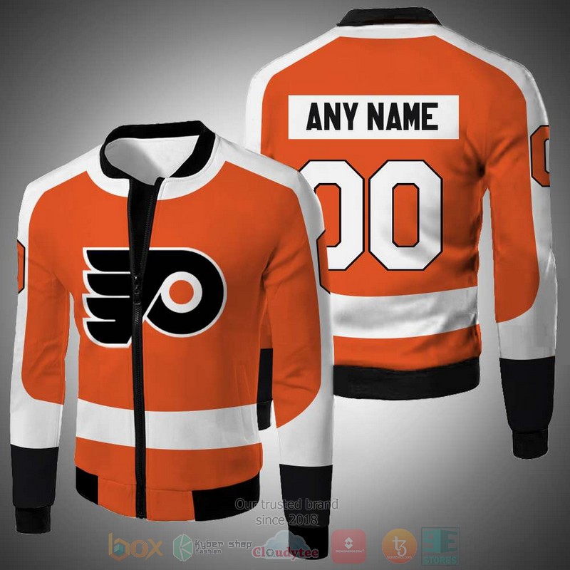 Personalized_Philadelphia_Flyers_NHL_orange_custom_Bomber_Jacket_1