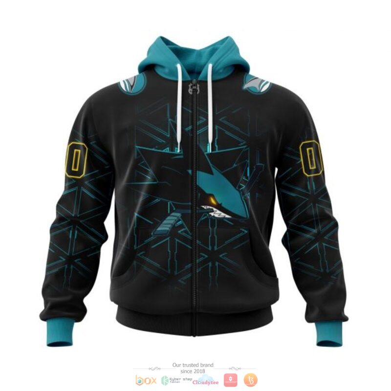 Personalized_San_Jose_Sharks_logo_black_NHL_custom_3D_shirt_hoodie_1