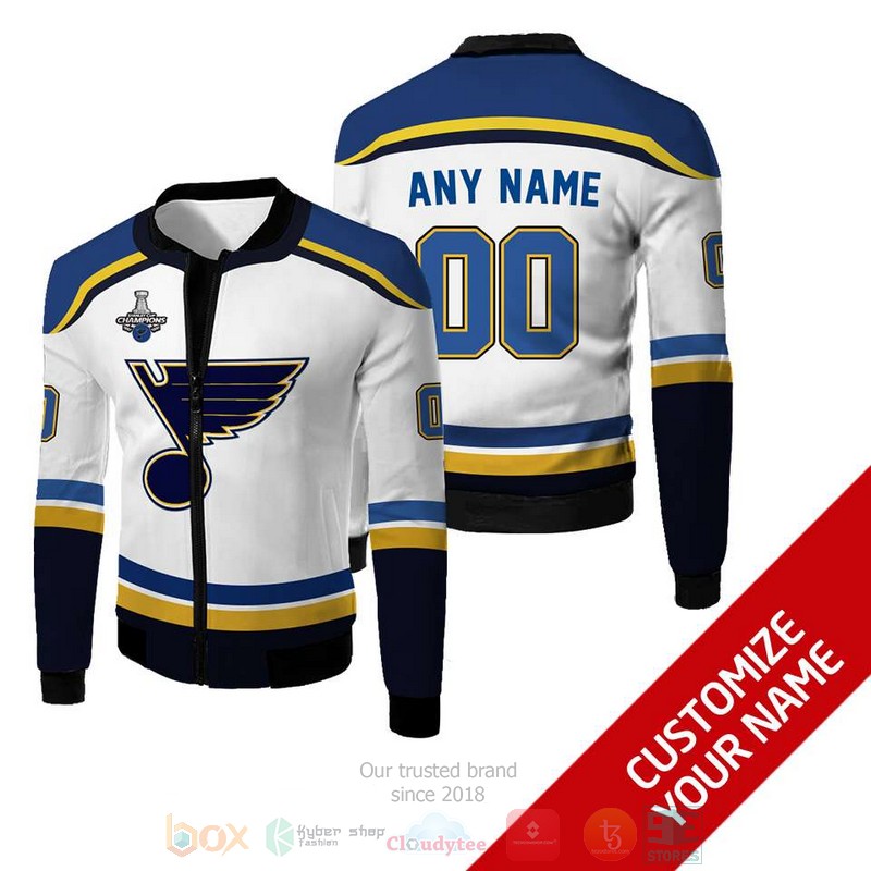 Personalized_St_Louis_Blues_NHL_white_custom_Bomber_Jacket