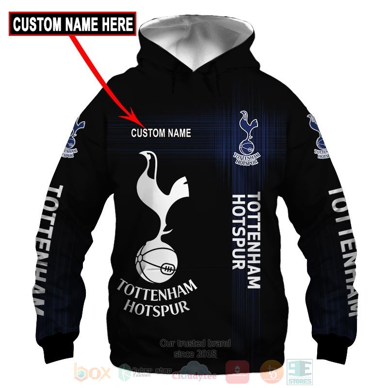 Personalized_Tottenham_Hotspur_black_custom_3D_shirt_hoodie