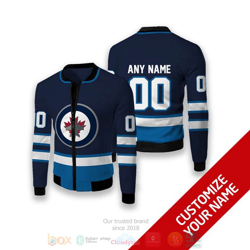 Personalized_Winnipeg_Jets_blue_NHL_custom_Bomber_Jacket