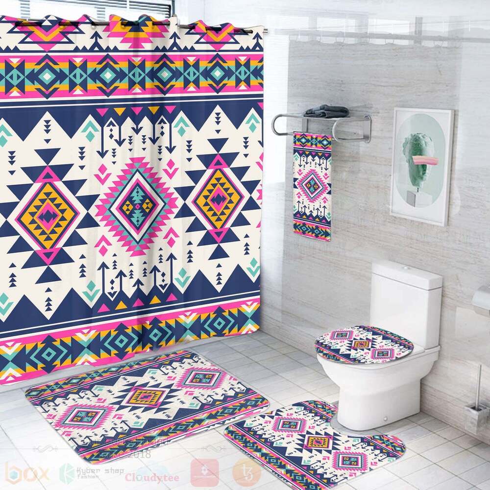 Pink_Pattern_Native_American_Bathroom_Set