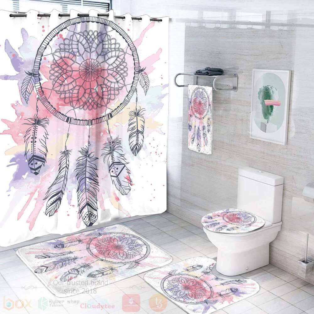 Pink_Water_Color_Dream_Catcher_Bathroom_Set