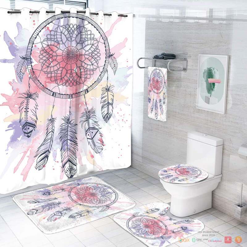 Pink_Water_Color_Dream_Catcher_Native_American_Bathroom_Set