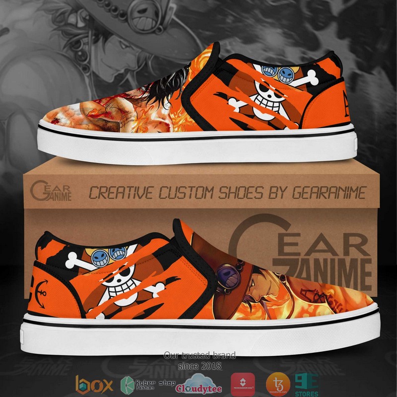 Portgas_D_Ace_One_Piece_Anime_Slip_On_Sneakers_Shoes_1