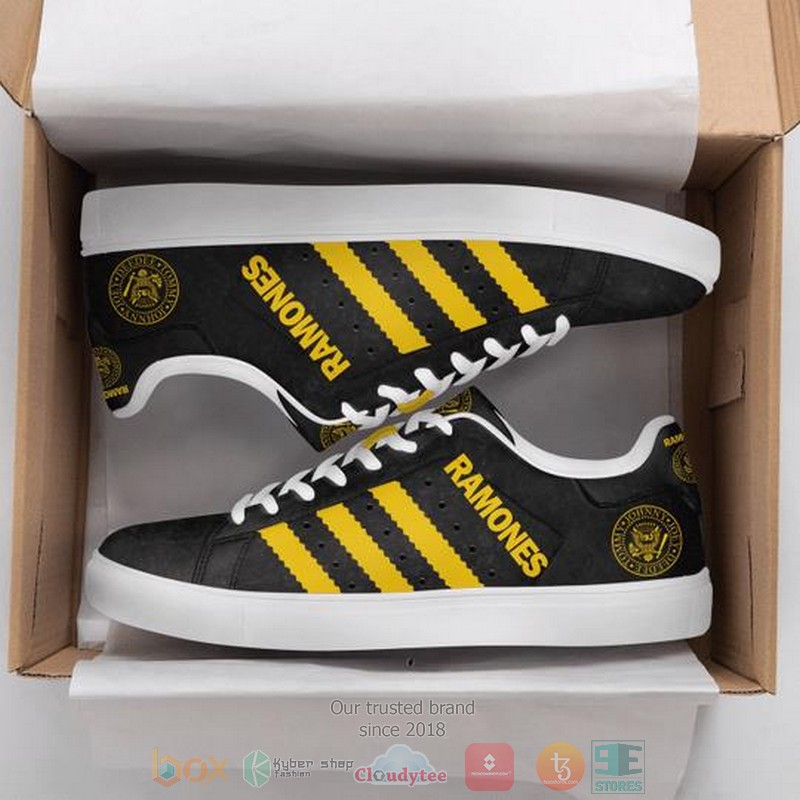 Ramones_band_black_yellow_Stan_Smith_shoes_1