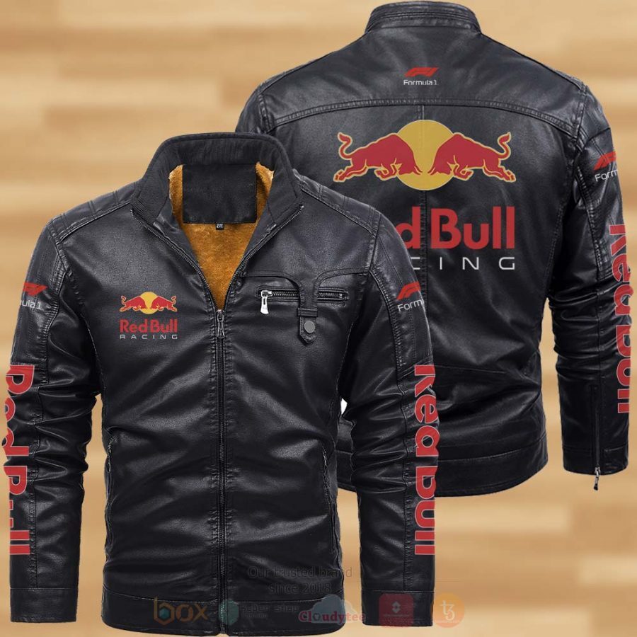 HOT Red Bull Racing Fleece Leather Jacket 2D - Boxbox Branding-Luxury t ...
