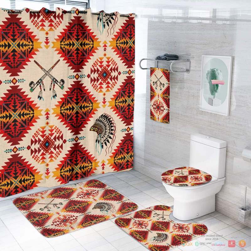 Red_Pattern_Native_American_Bathroom_Set
