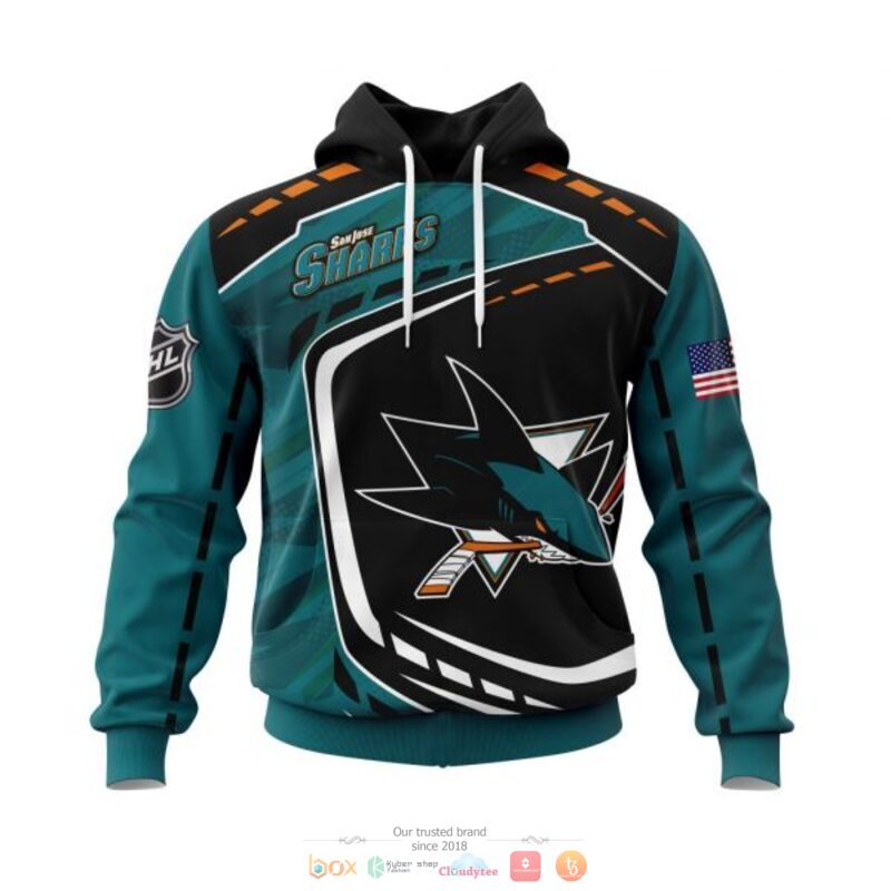 San_Jose_Sharks_NHL_black_dark_green_3D_shirt_hoodie