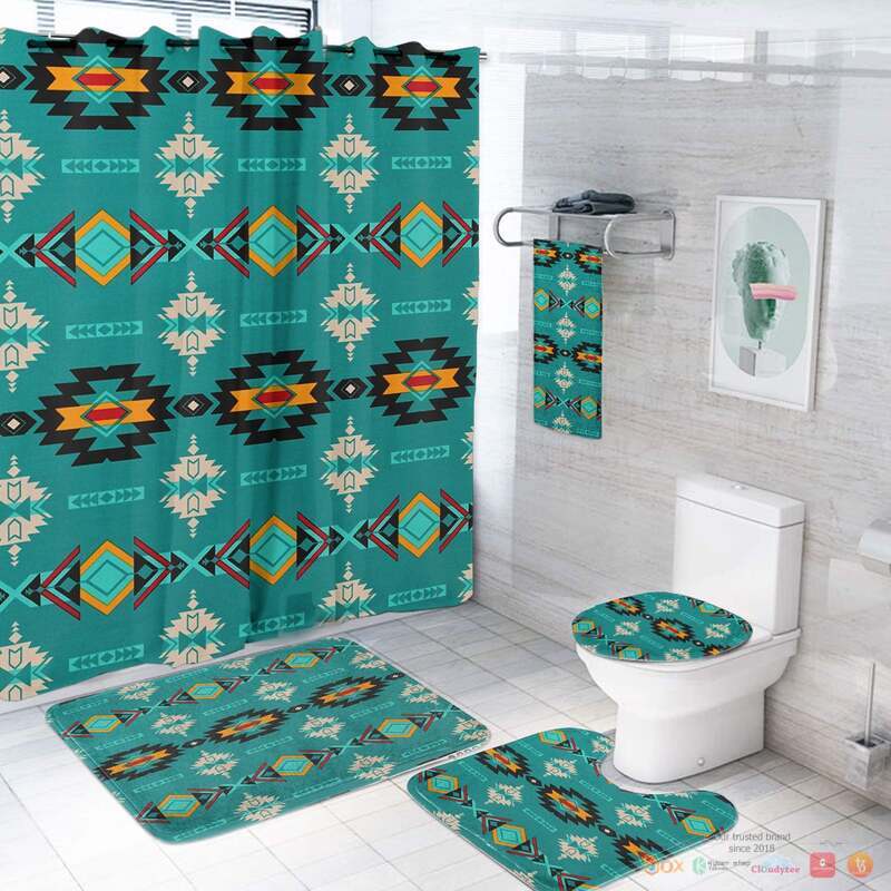 Seamless_Cyan_Pattern_Native_American_Bathroom_Set