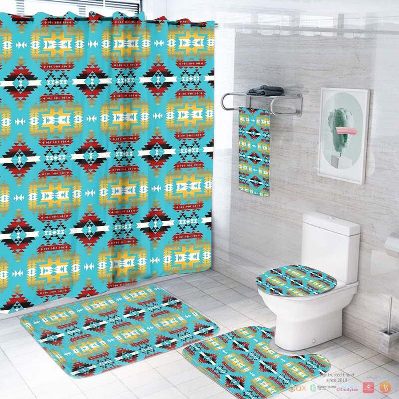 Seamless_Light_Blue_Pattern_Native_American_Bathroom_Set