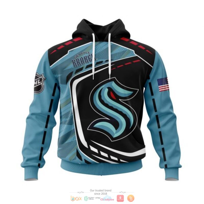 Seattle_Kraken_NHL_black_light_blue_3D_shirt_hoodie