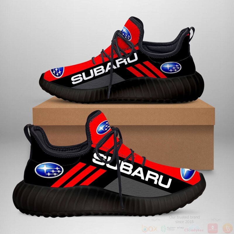 Subaru_Logo_Red_Yeezy_Sneaker_Shoes