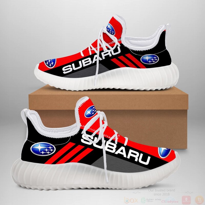 Subaru_Logo_Red_Yeezy_Sneaker_Shoes_1