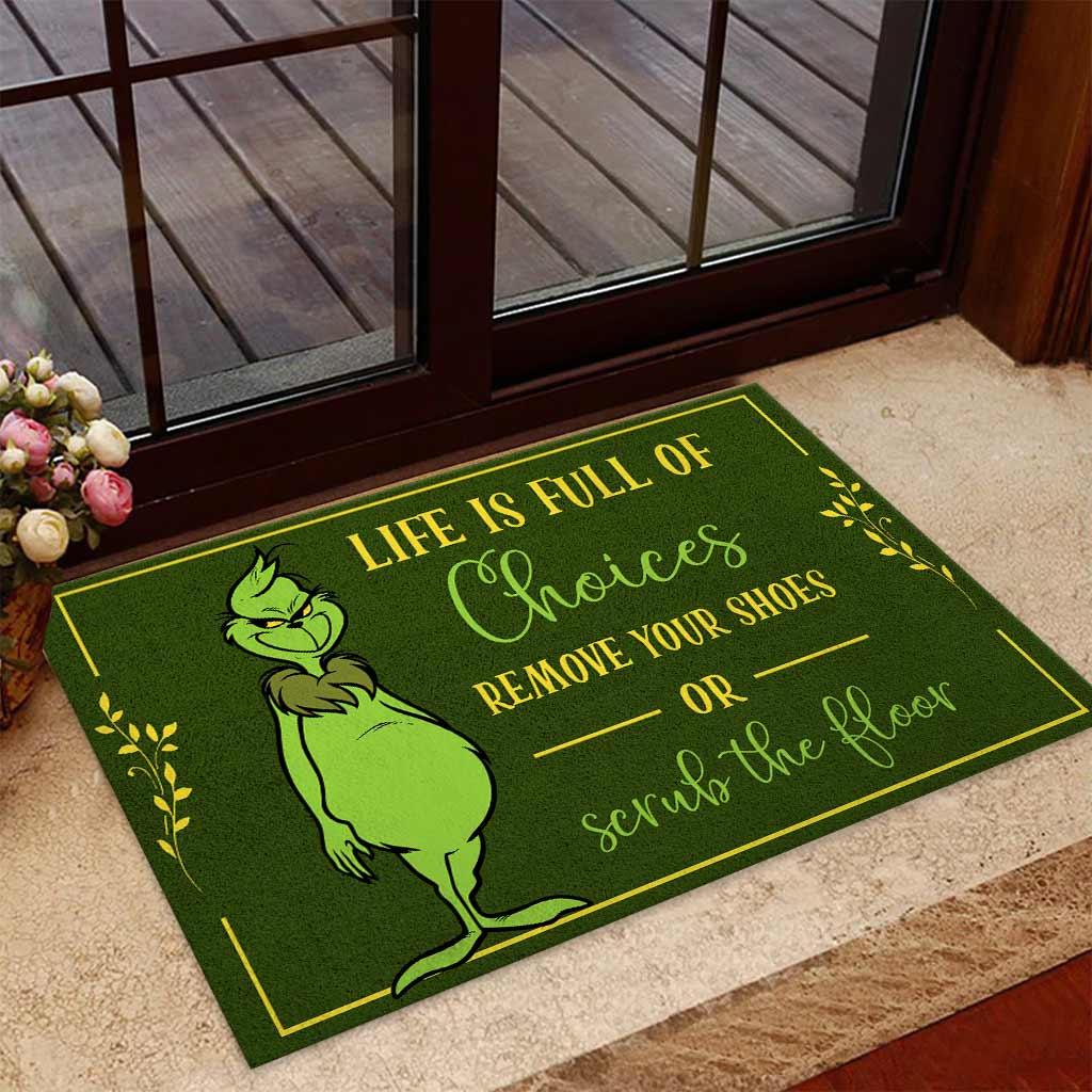 The_Grinch_Life_Is_Full_Of_Choices_Remove_your_shoes_doormat_1