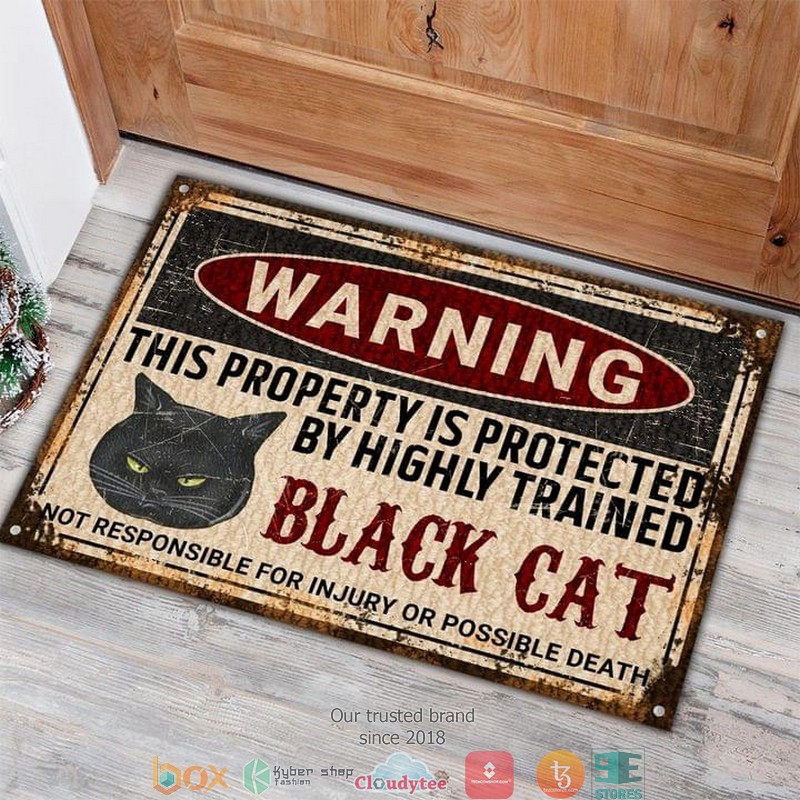 This_property_is_protected_by_highly_trained_black_cat_warning_doormat
