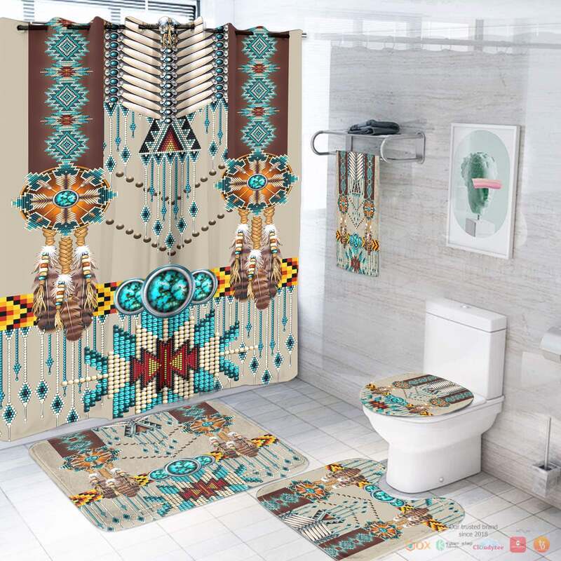 Turquoise_Blue_Pattern_Breastplate_Native_American_Bathroom_Set