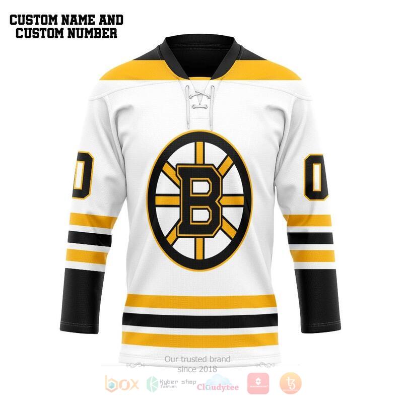 White_Boston_Bruins_NHL_Custom_Hockey_Jersey