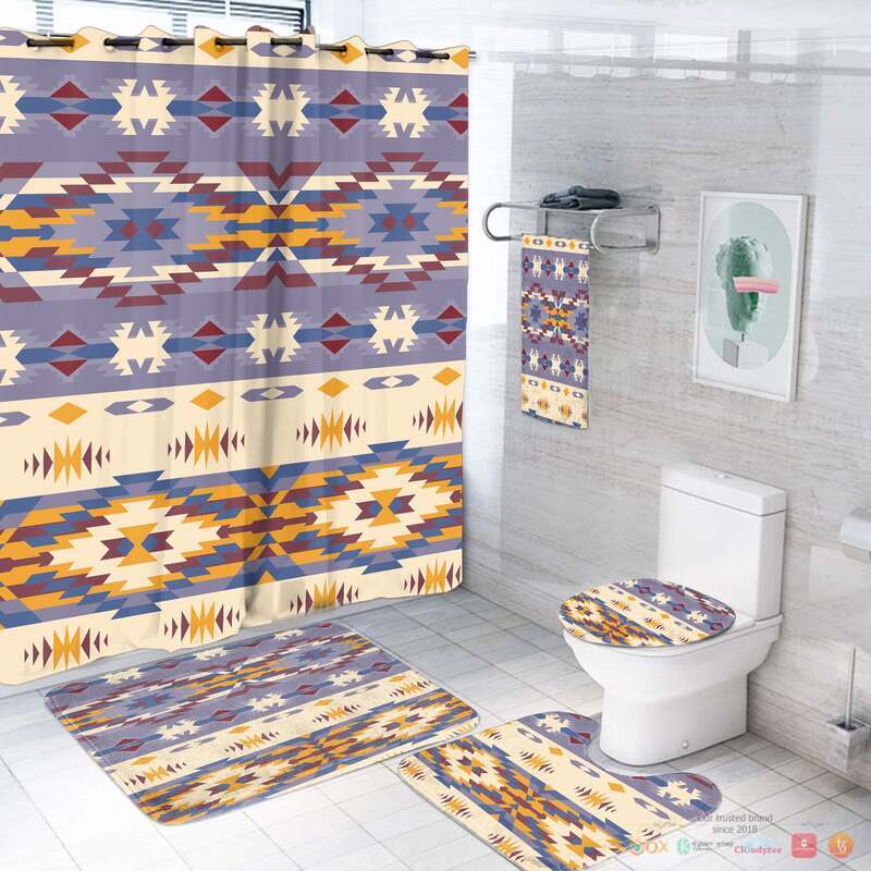 White_Light_Purple_Pattern_Native_American_Bathroom_Set