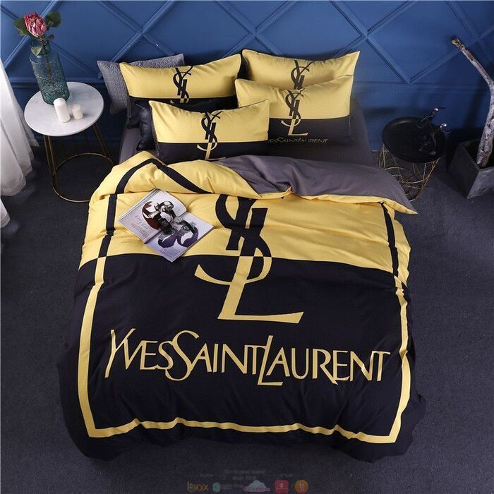 Yves_Saint_Laurent_Black_Yellow_Bedding_Set