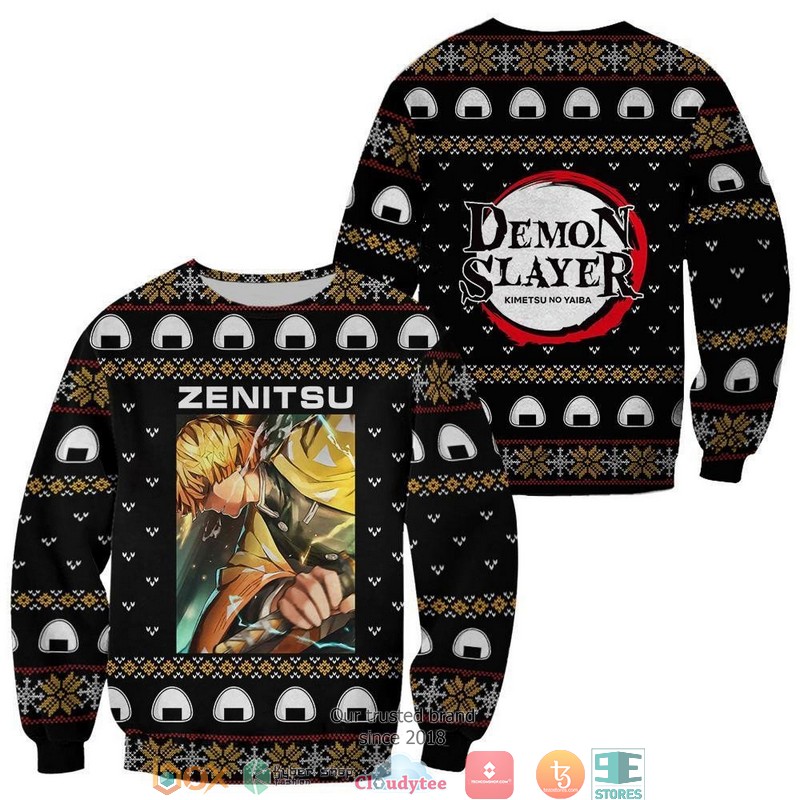 Zenitsu_Agatsuma_Demon_Slayer_Anime_Xmas_3d_shirt_hoodie
