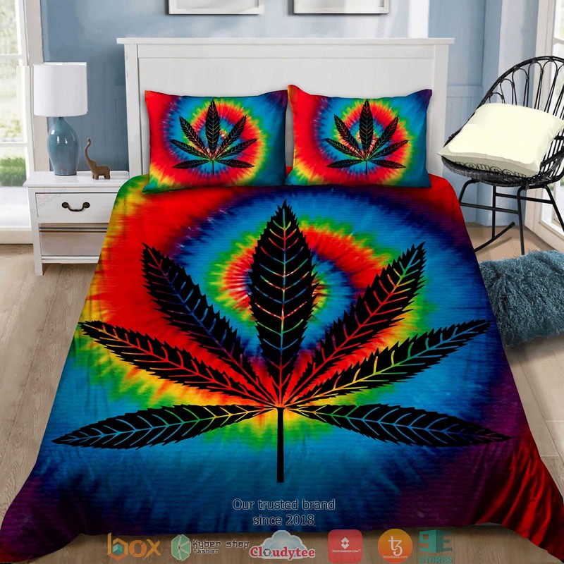 420_Cannabis_Art_Colorful_rainbow_bedding_set