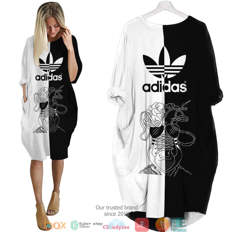 Adidas_White_Black_Shoes_face_Batwing_Pocket_Dress