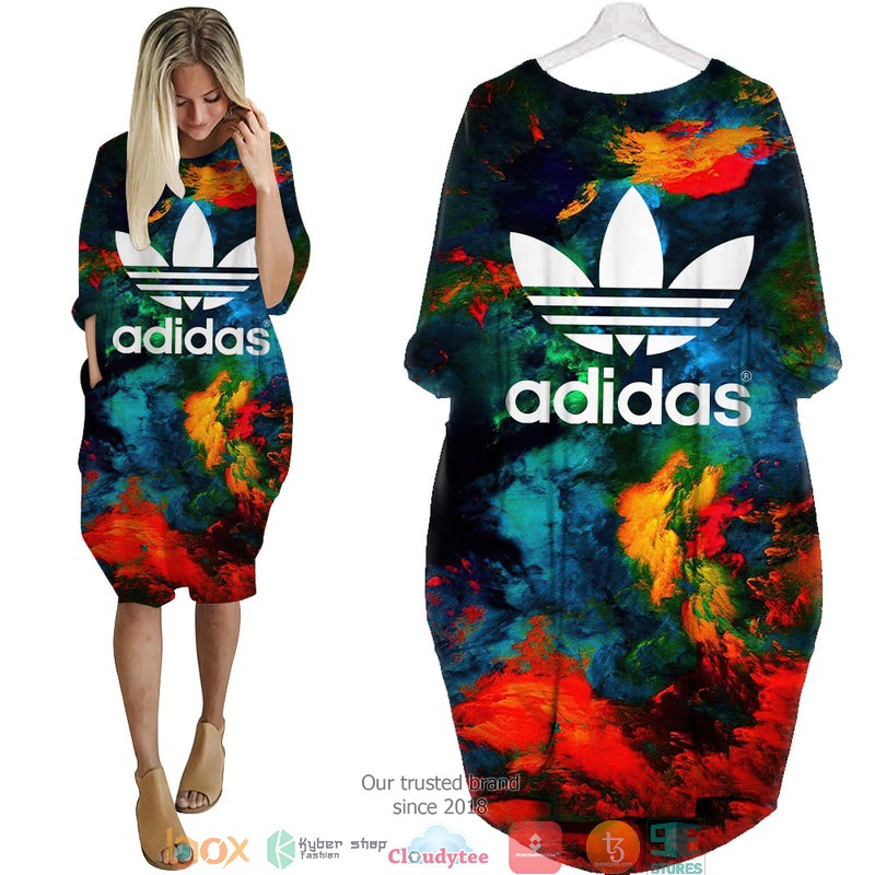Adidas_dark_variegated_color_Batwing_Pocket_Dress