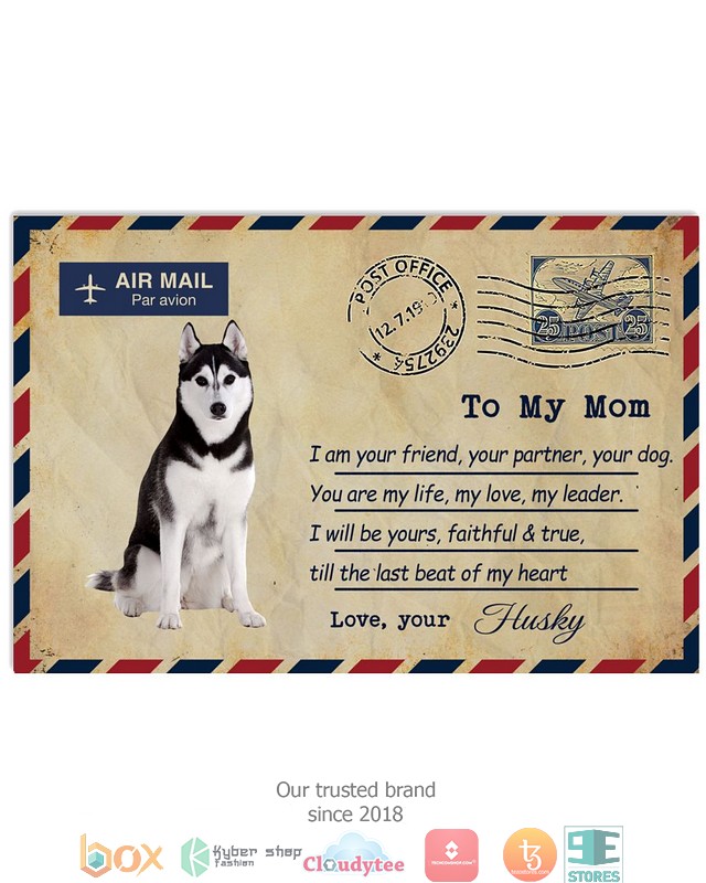 Air_Mail_To_my_mom_Love_your_Black_Husky_Poster